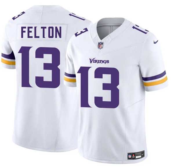 Men & Women & Youth Minnesota Vikings #13 Tai Felton White 2025 Draft F.U.S.E. Vapor Untouchable Limited Stitched Jersey->los angeles chargers->NFL Jersey